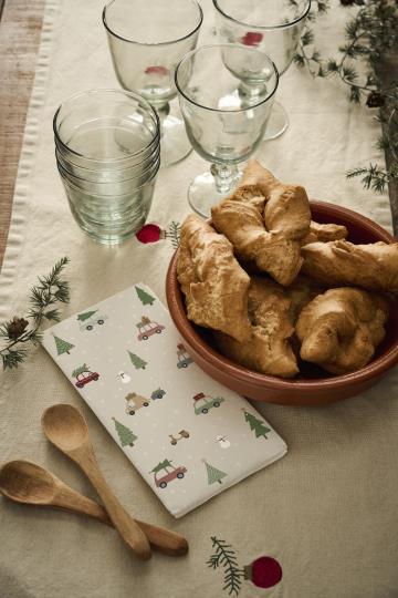Ib Lauren Papierservietten Autos und Weihnachtsbäume