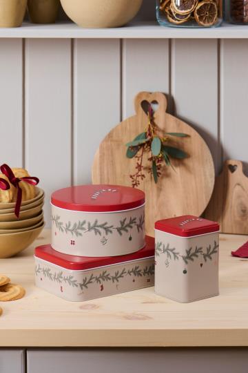 Ib Laursen Dose mit Weihnachtsgirlande My Nostalgic Christmas rund