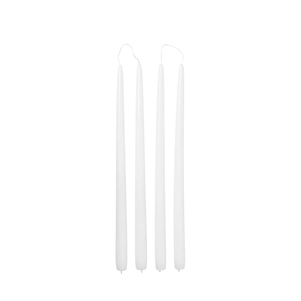 Broste Copenhagen Smooth Pure White 4er Kerzenset
