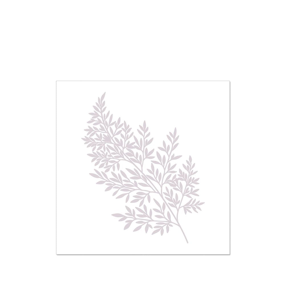 Papier Serviette Mini Farn Weiß Taupe