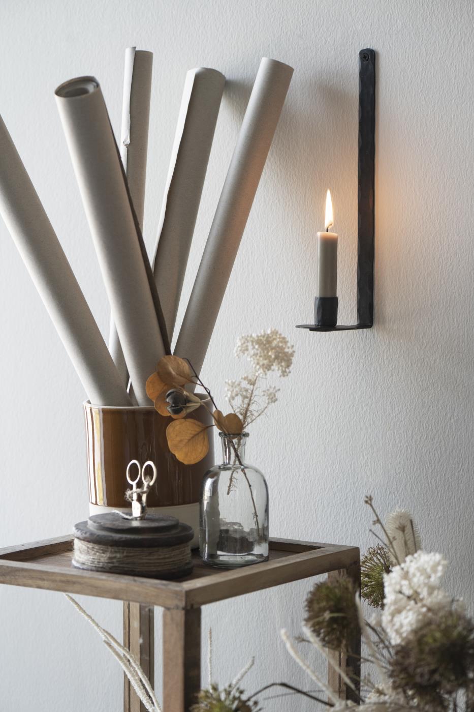 Ib Laursen Kerzenhalter Wand schwarz