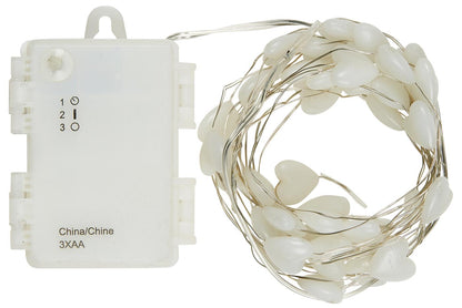 Lichterkette mit 40 Herzen outdoor mit Timer