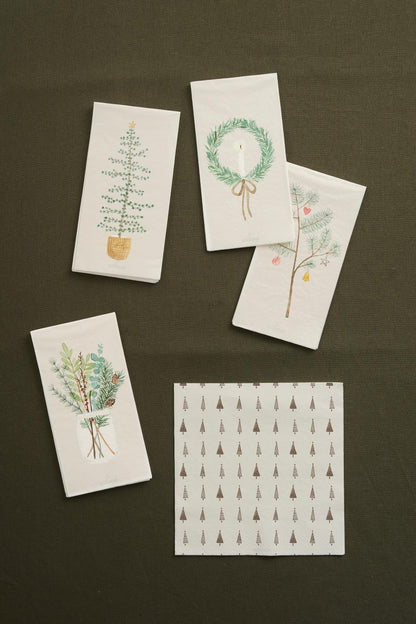 Ib Laursen Serviette Weihnachtsstrauß in Glasvase 16 Stck/Pck