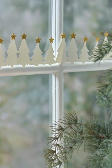Ib Laursen Weihnachts-Tischdekoration Weihnachtsbäume m/Sternen in Goldglitter selbststehend