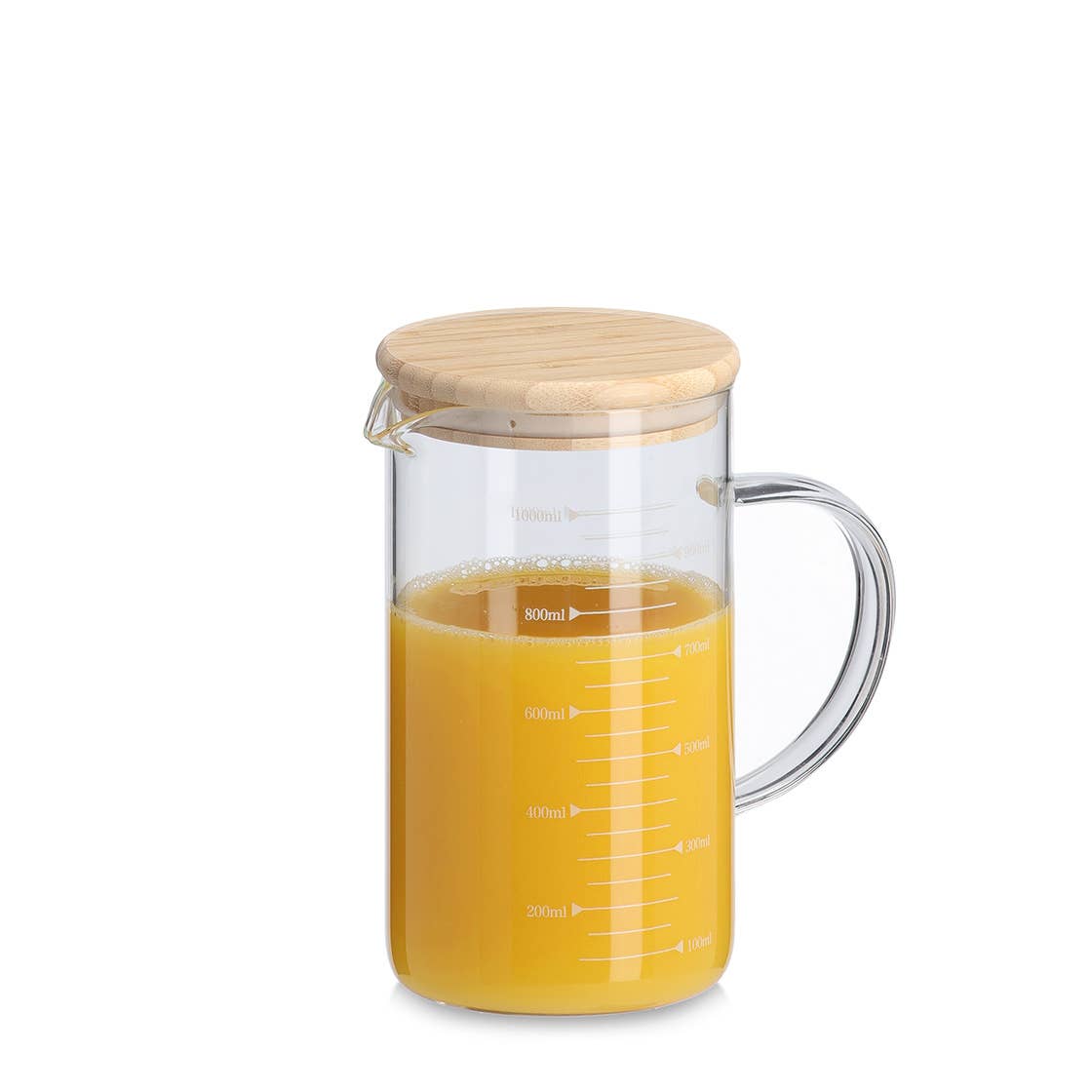 Messbecher mit Bambusdeckel, 1000 ml, Glas