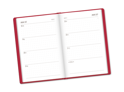 Terminplaner Lederlook 2027 Rot