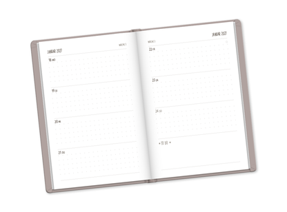 Terminplaner Lederlook 2027 Taupe