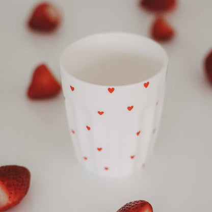 Becher kleine Herzen rot