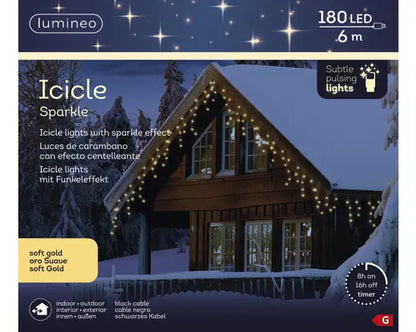 LED Icicle Lights sparkle effect Outdoor