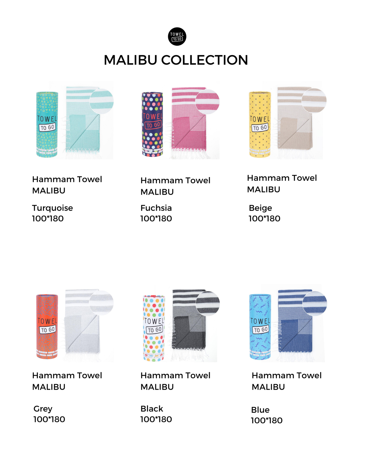 MALIBU Strandtuch, Hamamtuch mit Geschenkverpackung - Türkis