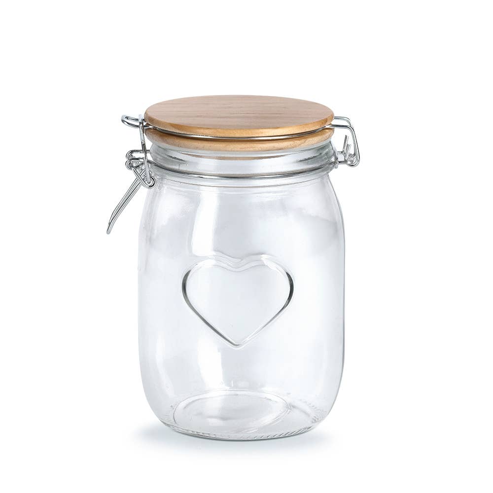 Vorratsglas "Heart" M. Bügelverschluss, 1000 ml,