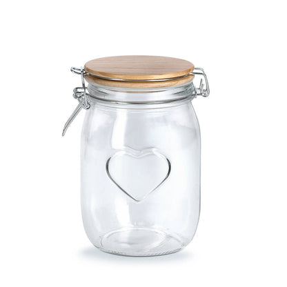 Vorratsglas "Heart" M. Bügelverschluss, 1000 ml,