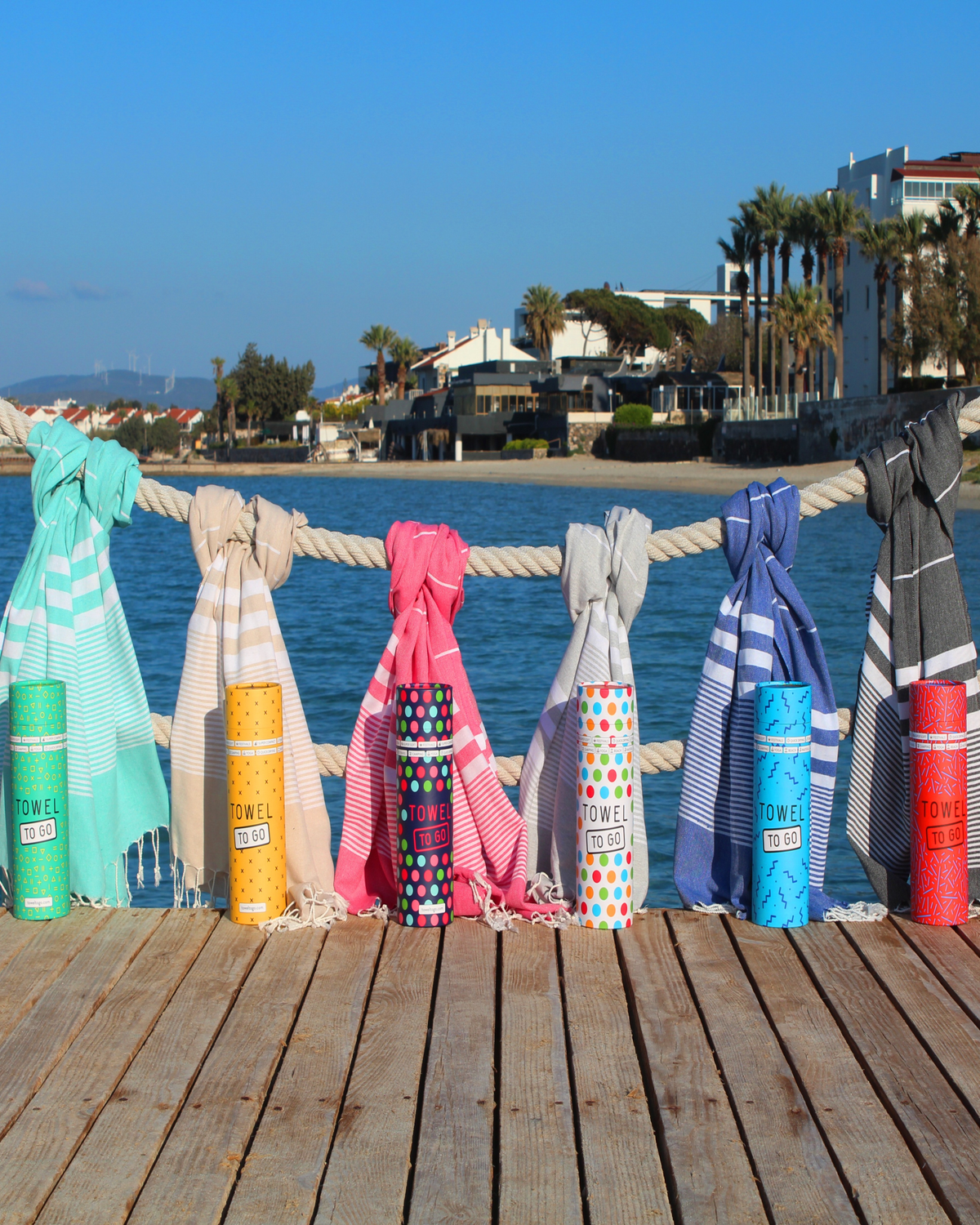 MALIBU Strandtuch, Hamamtuch mit Geschenkverpackung - Türkis