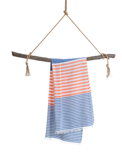 BALI Strandtuch, Hammam-Tuch in Geschenkbox, Royal / Orange