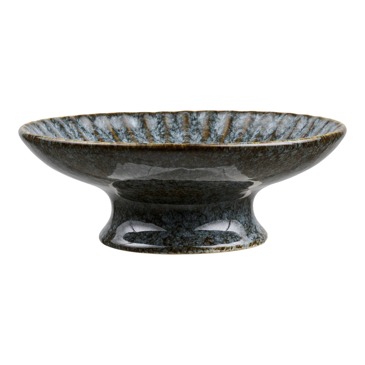 Tablett, Keramik, Key-Largo-Blau, Ø20,5×7 cm