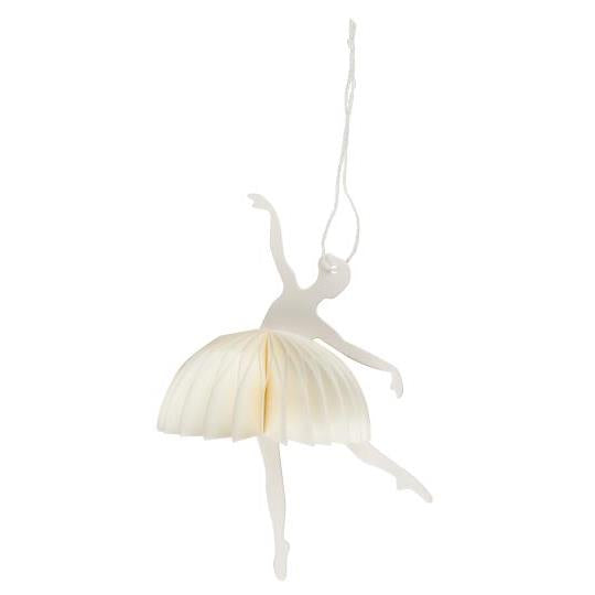 Ib Laursen Scherenschnitt Ballerina in Tanzposition weiß