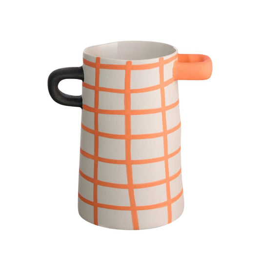 ASA Vase orange kariert