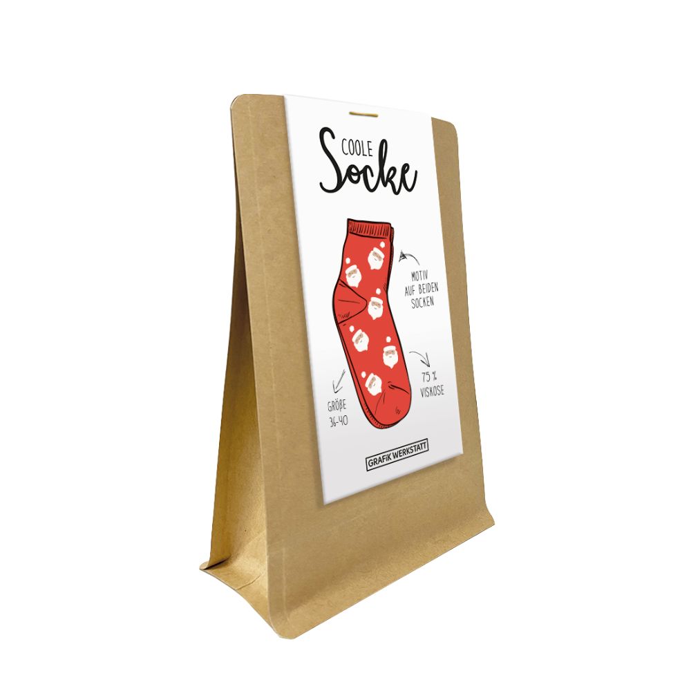 Coole Socke Weihnachten Weihnachtsmänner - Größe 36-40