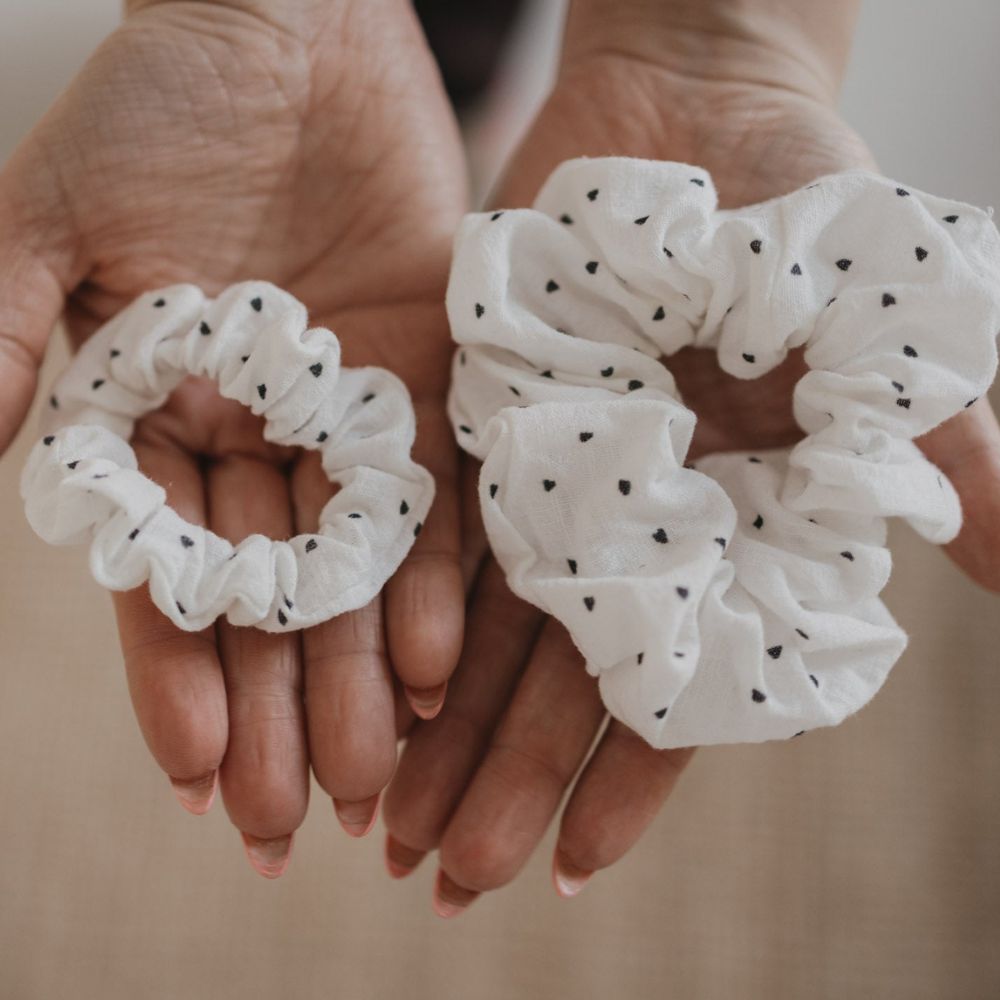 Eulenschnitt Scrunchies Herzen 2er Set