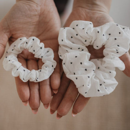 Eulenschnitt Scrunchies Herzen 2er Set