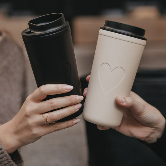 Eulenschnitt To Go Becher Herz Creme