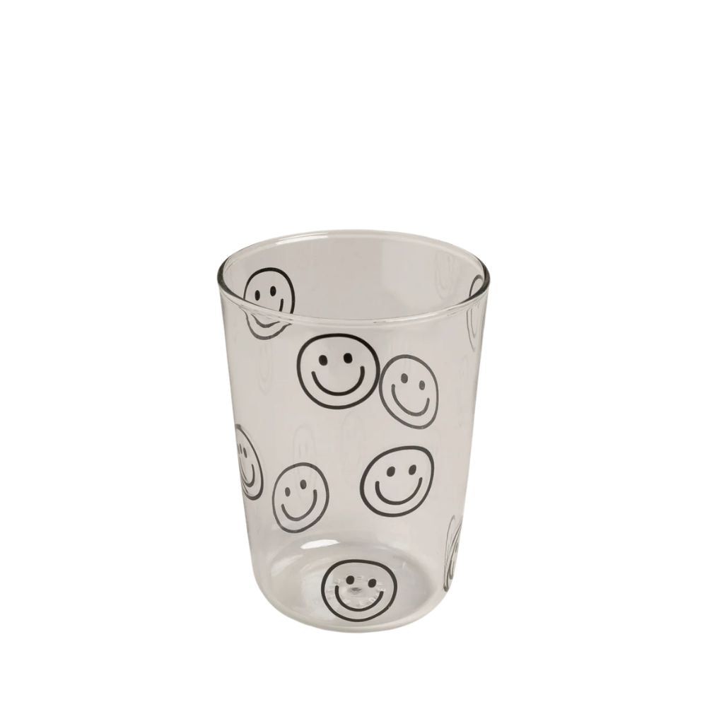 Eulenschnitt Trinkglas Smileys schwarz