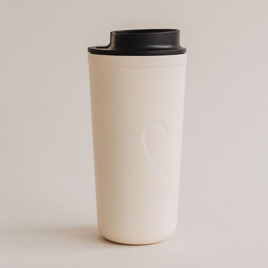 Eulenschnitt To Go Becher Herz Creme