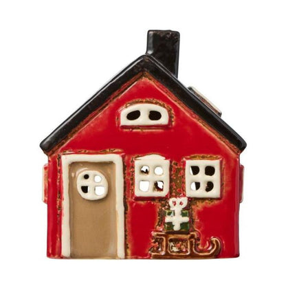 Ib Laursen Haus für Teelicht Stillenat Schlitten mit Weihnachtsgeschenken