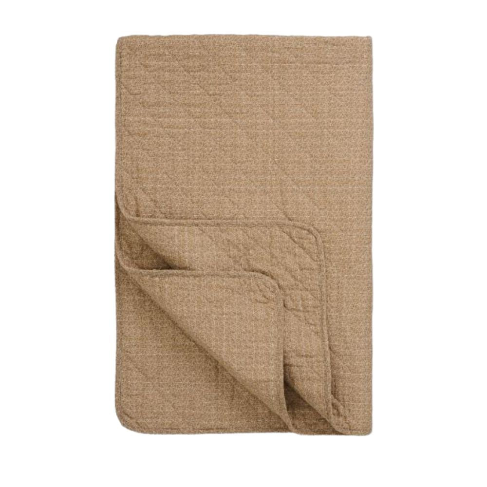 Ib Laursen Quilt beige m/kleinen braunen Blumen