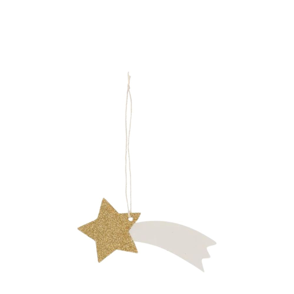 Ib Laursen Scherenschnitt Sternschnuppe mit Goldglitter
