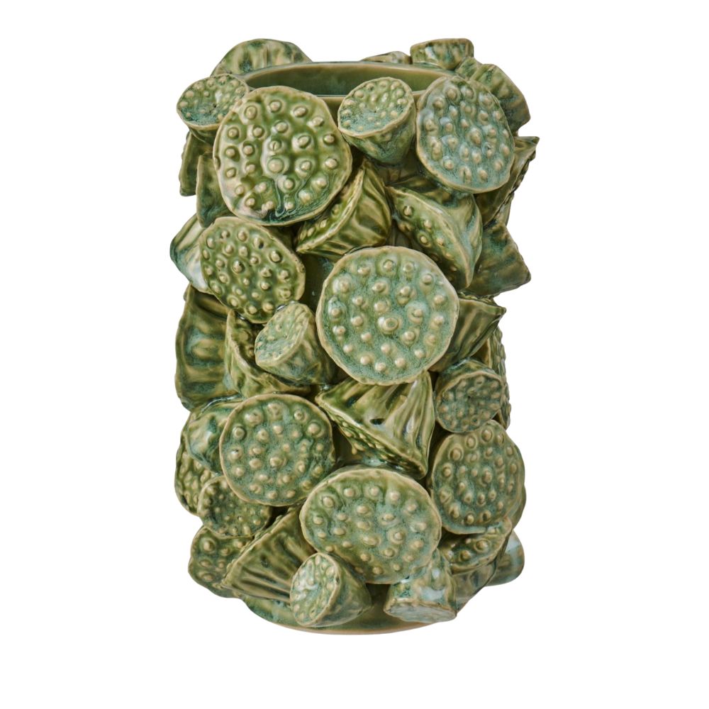 Ib Laursen Vase glasiert Lotus staubig grün Öffnung Ø:8,2 cm