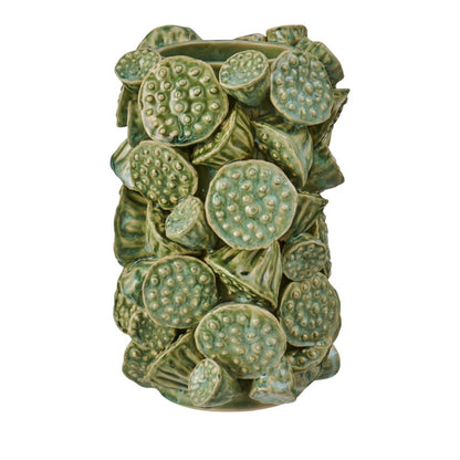 Ib Laursen Vase glasiert Lotus staubig grün Öffnung Ø:8,2 cm