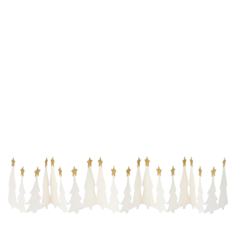 Ib Laursen Weihnachts-Tischdekoration Weihnachtsbäume m/Sternen in Goldglitter selbststehend