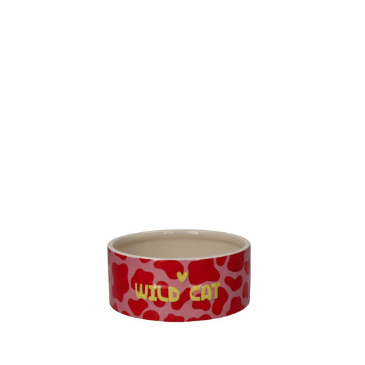 Love Pets, Futternapf, S, Motiv: Wild Cat, pink