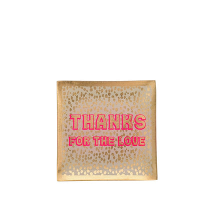 Love Plates, Glasteller S, Motiv: Thanks for the love, gold