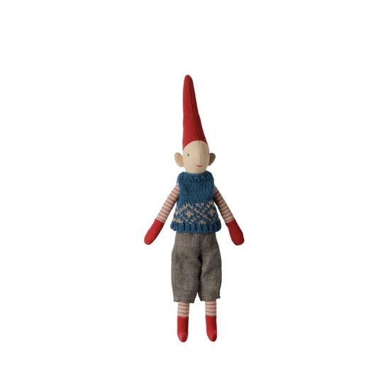 Maileg Pixy, Größe 1 – Junge – Blaue gestrickte Weste