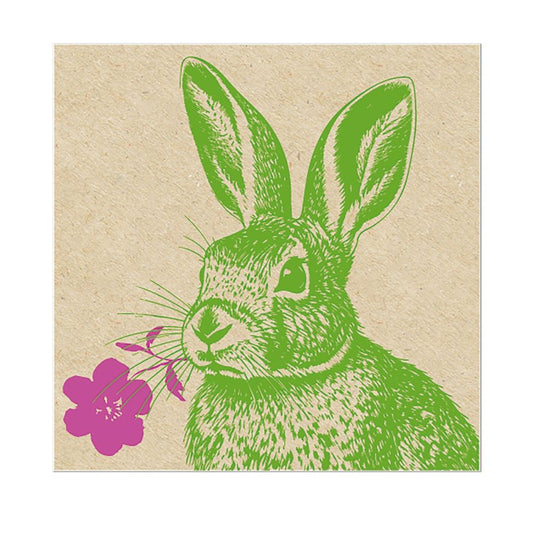 Papier Serviette Hase mit Blüte Organic