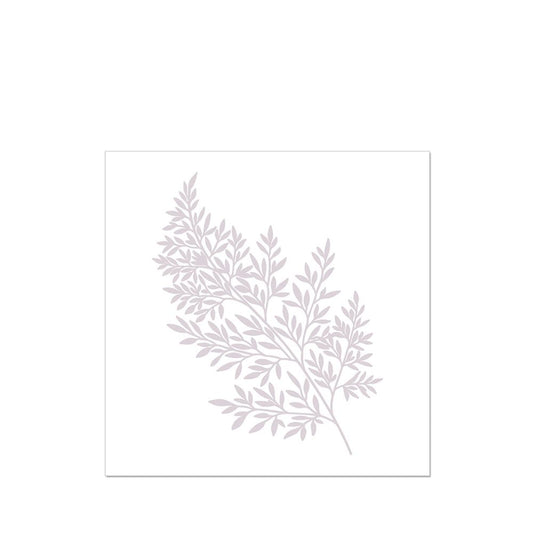 Papier Serviette Mini Farn Weiß Taupe