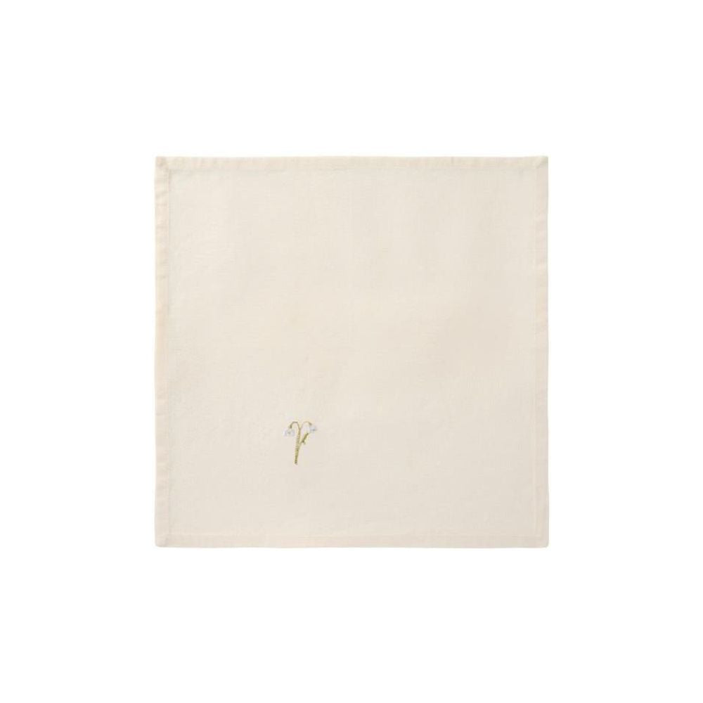 Ib Laursen Stoffserviette Flora m/Schneeglöckchen butter cream