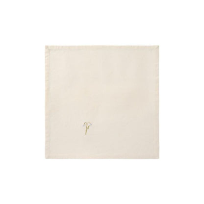 Ib Laursen Stoffserviette Flora m/Schneeglöckchen butter cream