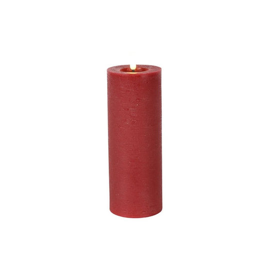 LED Stumpenkerze Rustikal Ø7,5CM XL rot