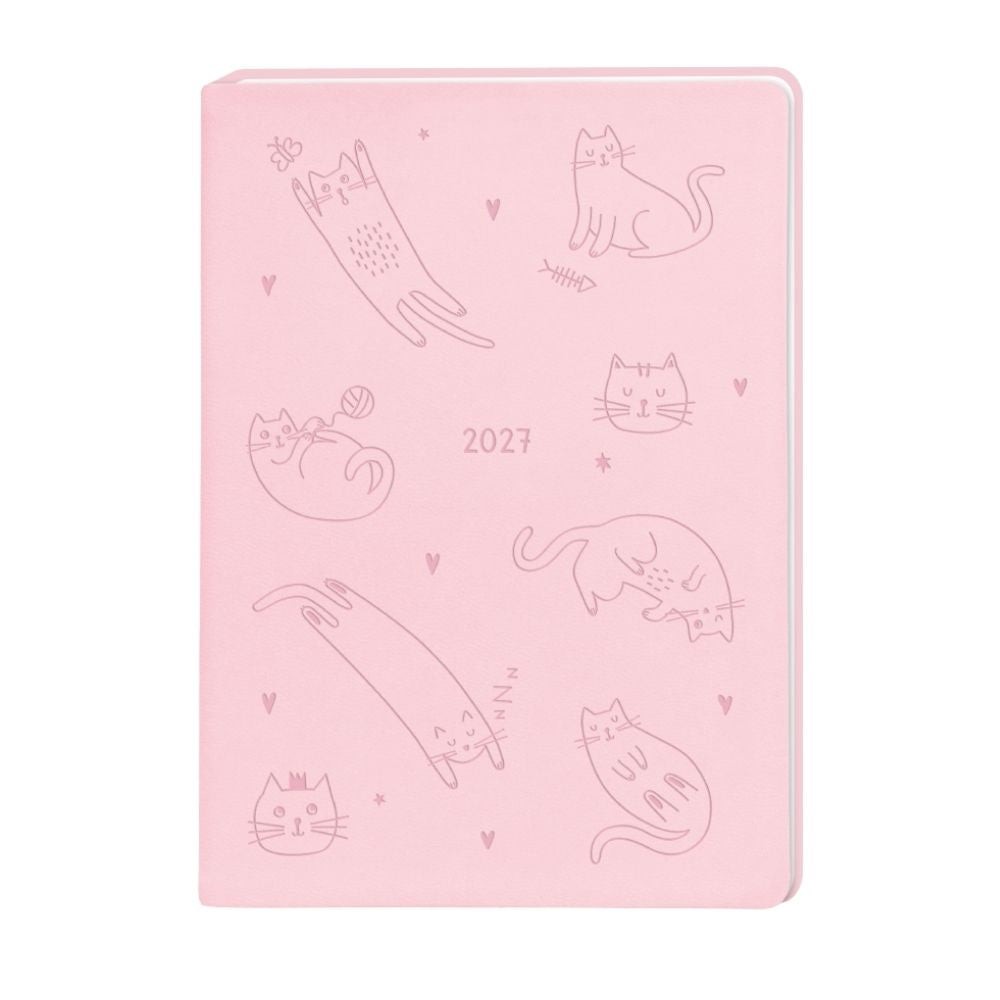 Terminplaner Lederlook 2027 Rosa