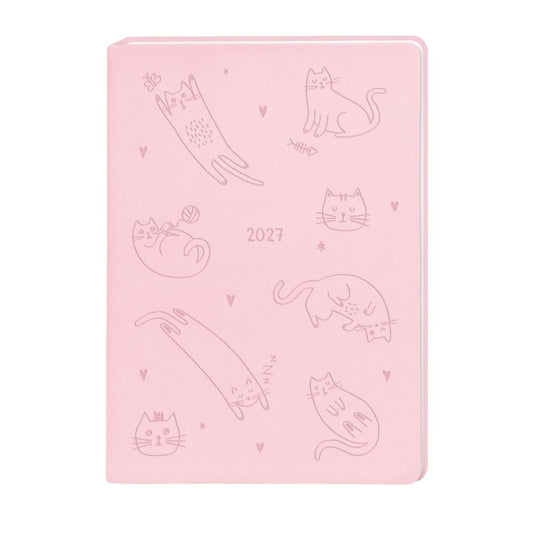 Terminplaner Lederlook 2027 Rosa