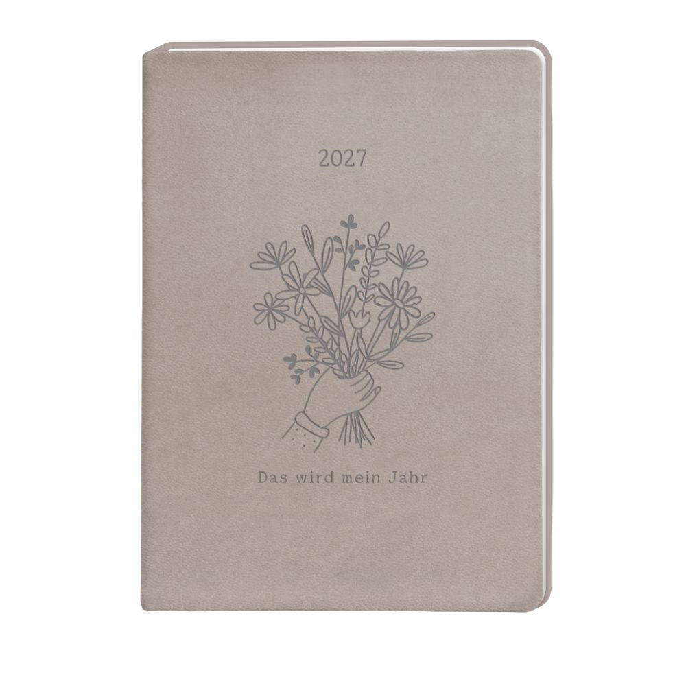 Terminplaner Lederlook 2027 Taupe