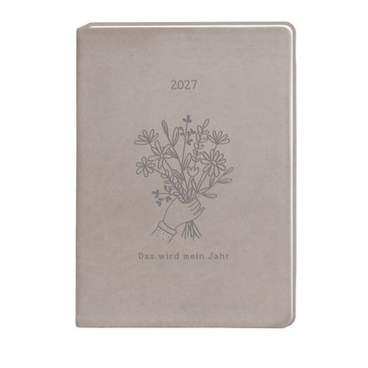 Terminplaner Lederlook 2027 Taupe