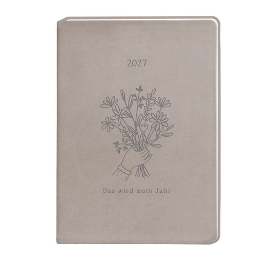 Terminplaner Lederlook 2027 Taupe