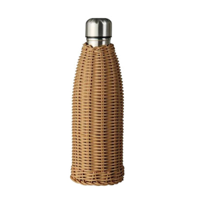 Thermosflasche braun Polyrattan handgeflochten 500 ml