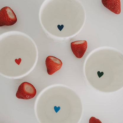 Becher kleine Herzen rot
