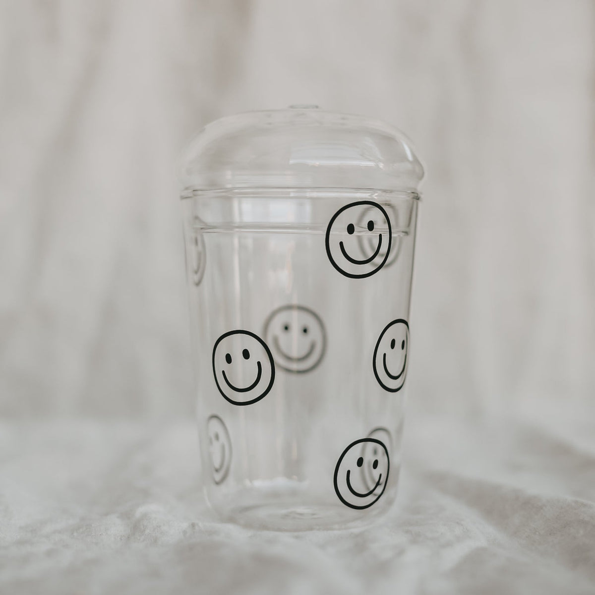 Eulenschnitt Trinkglas Smileys schwarz