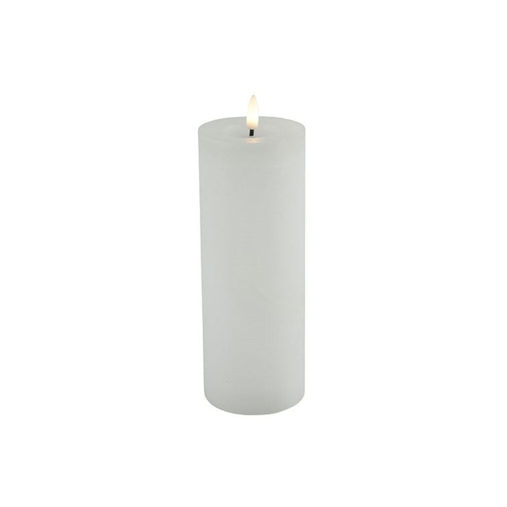 Stumpenkerze Rustikal 7,5cm  LED weiss